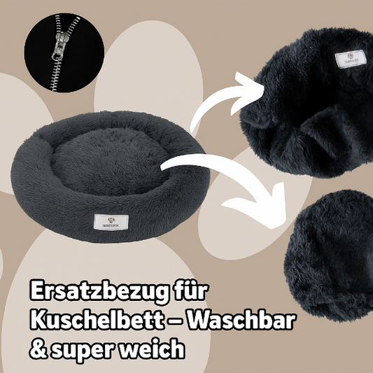 Ersatzbezug für Kuschelbett in Grau – super weicher, waschbarer Hundebett-Bezug für kleine und große Hunde